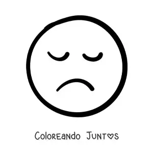 Imagen para colorear de emoji triste fácil