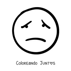 Imagen para colorear de emoji triste grande