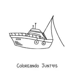 Imagen para colorear de un barco pesquero