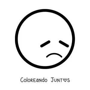 Imagen para colorear de emoji deprimido