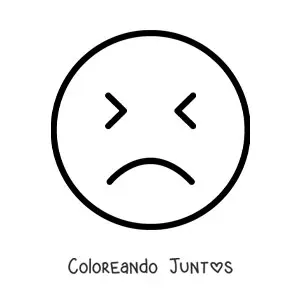 Imagen para colorear de emoji de cara triste