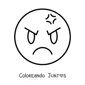 Imagen para colorear de emoji enojado fácil