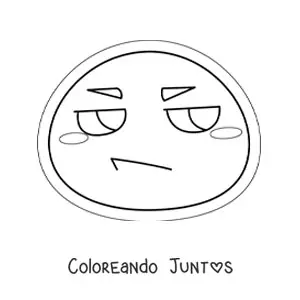 Imagen para colorear de emoji enojado kawaii animado