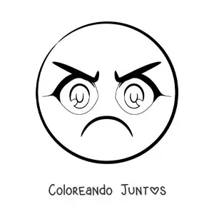 Imagen para colorear de emoji de mujer enojada