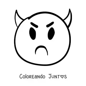 Imagen para colorear de emoji enojado de diablo