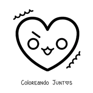 Imagen para colorear de emoji enojado de corazón