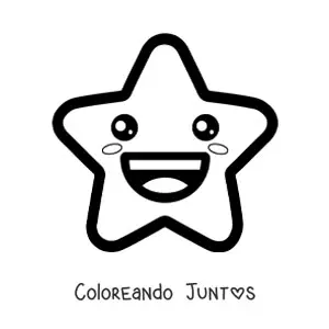 Imagen para colorear de emoji de estrella feliz
