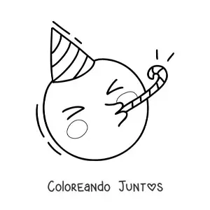 Imagen para colorear de emoji de cumpleaños