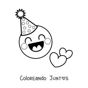 Imagen para colorear de emoji de feliz cumpleaños