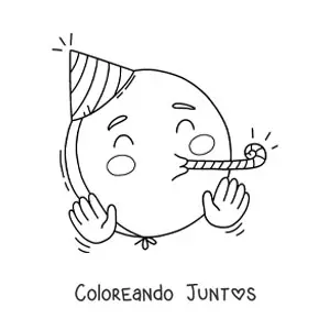 Imagen para colorear de emoji de celebración de cumpleaños
