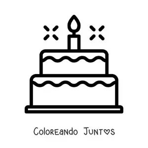 Imagen para colorear de emoji de pastel de cumpleaños
