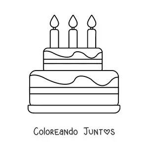 Imagen para colorear de emoji de tarta de cumpleaños