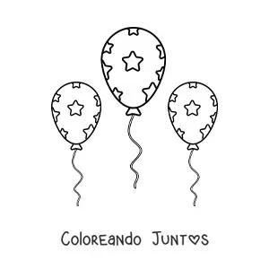 Imagen para colorear de emoji de globos de fiesta