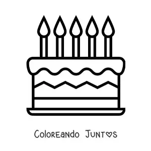 Imagen para colorear de emoji de torta de cumpleaños