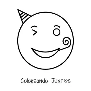 Imagen para colorear de emoji de fiesta