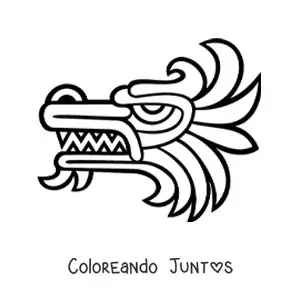 Imagen para colorear de escultura maya