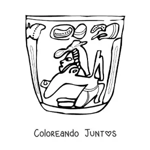 Imagen para colorear de vasija maya