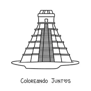 Imagen para colorear de pirámide maya