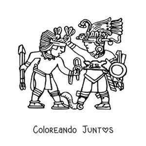 Imagen para colorear de guerrero azteca