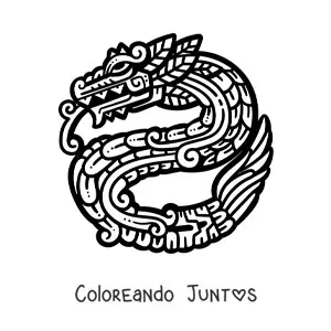 Imagen para colorear de serpiente azteca
