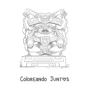 Imagen para colorear de escultura azteca