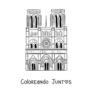 Imagen para colorear de catedral de notre dame