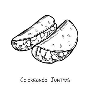 Imagen para colorear de tacos mexicanos