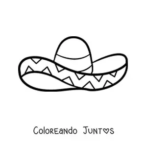 Imagen para colorear de sombrero mexicano
