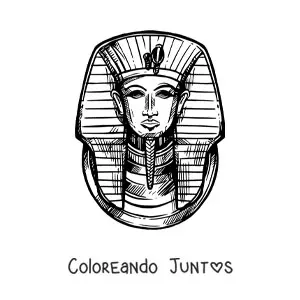 Imagen para colorear de máscara de tutankamón