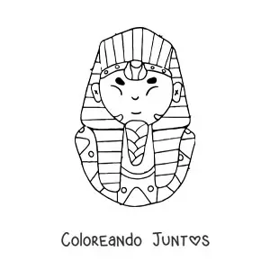 Imagen para colorear de tutankamón animado