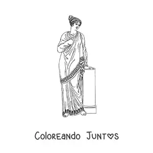 Imagen para colorear de mujer con vestido romano