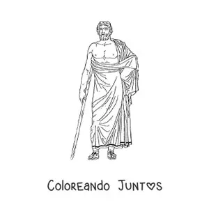 Imagen para colorear de hombre con traje romano