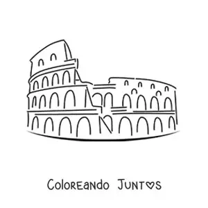 Imagen para colorear de coliseo romano fácil