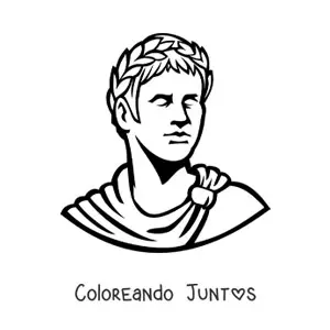 Imagen para colorear de escultura romana fácil