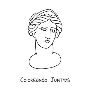 Imagen para colorear de escultura griega de una mujer