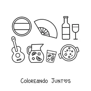 Imagen para colorear de elementos de la cultura española