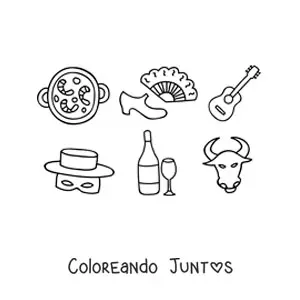 Imagen para colorear de tradiciones españolas animadas