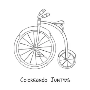 Imagen para colorear de una bicicleta antigua