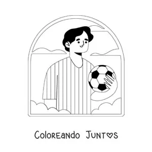 Imagen para colorear de jugador de fútbol argentino animado