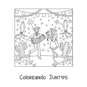 Imagen para colorear de fiestas juninas de brasil