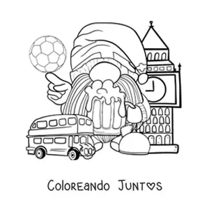 Imagen para colorear de gnomo animado turista en londres