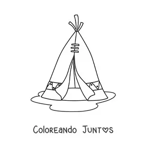 Imagen para colorear de tipi de tribus nativas americanas