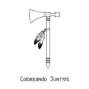 Imagen para colorear de hacha de pueblos nativos americanos