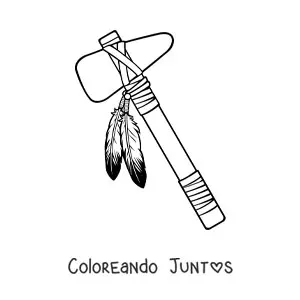 Imagen para colorear de arma de tribus indígenas americanas