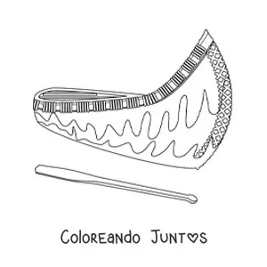 Imagen para colorear de canoa de indígenas americanos