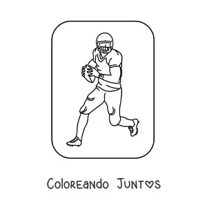 Imagen para colorear de jugador de fútbol americano