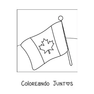 Imagen para colorear de bandera de canadá fácil