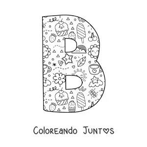 Imagen para colorear de la letra b con dibujos animados