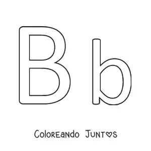 Imagen para colorear de letra b mayúscula y minúscula fácil