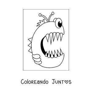 Imagen para colorear de la letra c animada con forma de monstruo